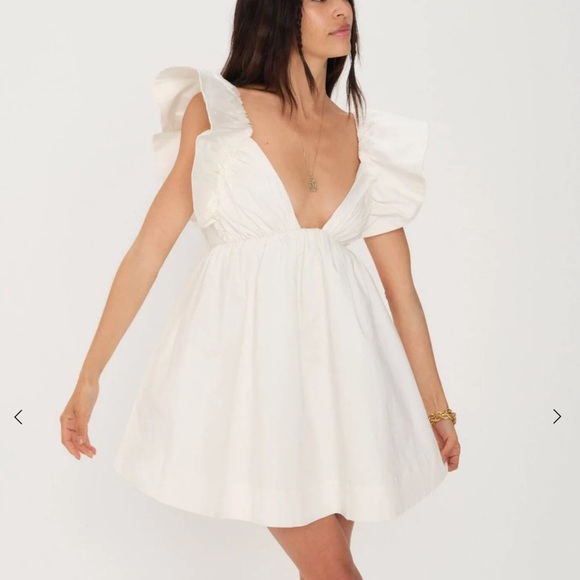 For Love And Lemons White Clementine Mini Dress - Picture 1 of 5